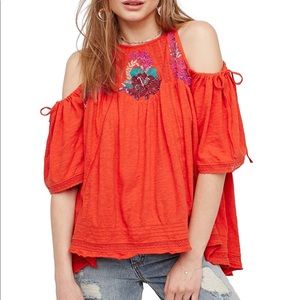 Free People Fast Times Cold Shoulder Top